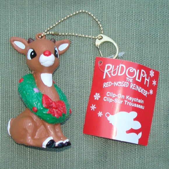 Rudolph the Red Nosed Reindeer Key Chain Christmas Ornament - Picture 4 of 7